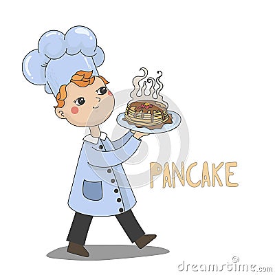 Vector pancakes illustration. Vector pancakes illustration. Cartoon Illustration